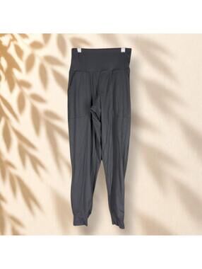 Oalka Activewear Track Pants Women XS Black Mid Rise Pull On Pockets Gym Running